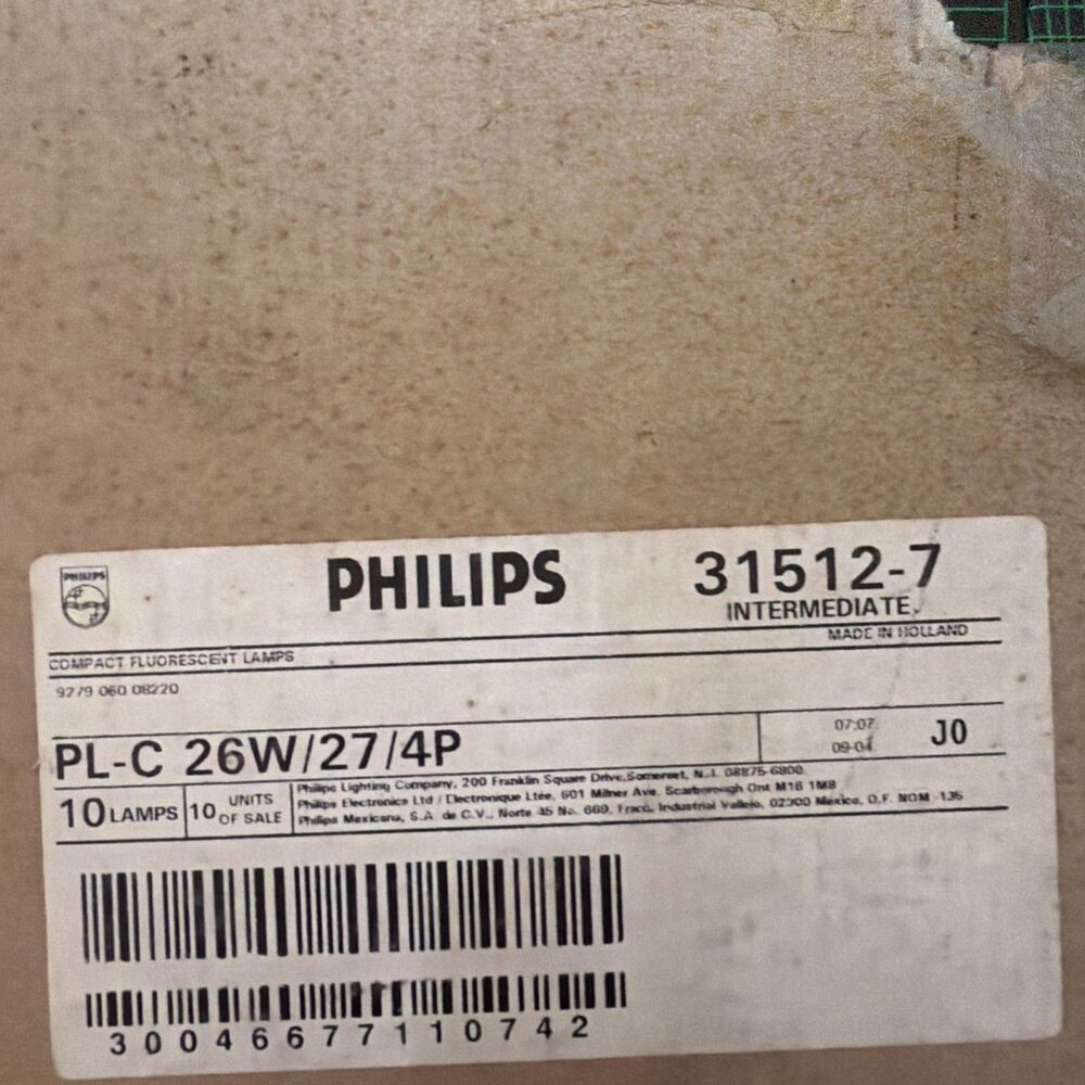 Philips Alto PL-C 26W/27/4P CFL Light Bulb 4-Pin G24q-3 383349 10-Pack Box NOS